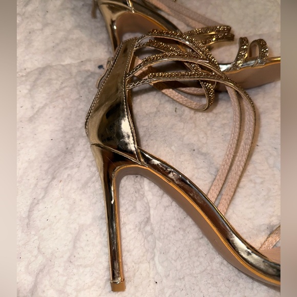 Gold Rhinestone Heels - Picture 3 of 3